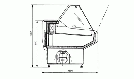 чертеж холодильной витрины VIGO (W-S-w) 2