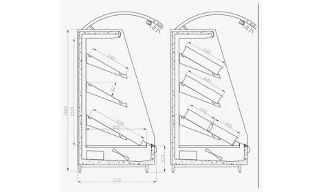 чертеж холодильной горки VEGA (R-Fa)